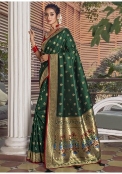 Dark Green Silk Saree